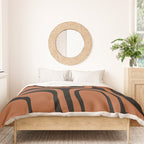 Mid-Century Modern Palm Springs Abstract Rust and Black Pattern  Duvet Cover Gallery Image 3