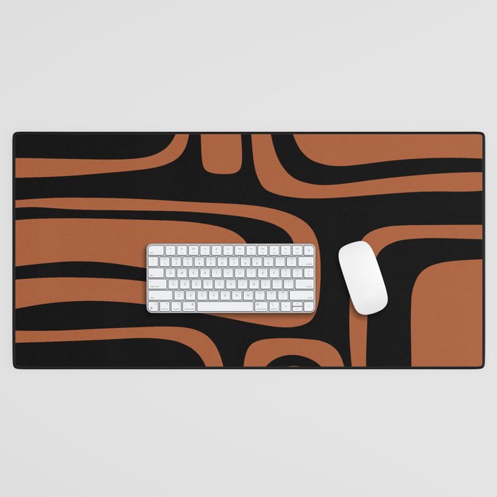Mid-Century Modern Palm Springs Abstract Rust and Black Pattern  Desk Mat Gallery Image 1
