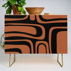 Mid-Century Modern Palm Springs Abstract Rust and Black Pattern  Credenza Gallery Image 1