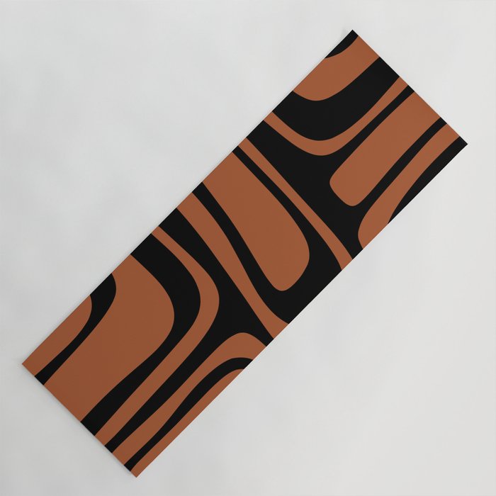Mid-Century Modern Palm Springs Abstract Rust and Black Pattern  Yoga Mat Gallery Image 1