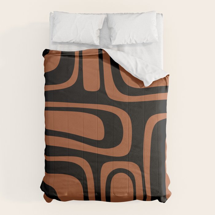 Mid-Century Modern Palm Springs Abstract Rust and Black Pattern  Comforter Gallery Image 6