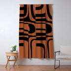 Mid-Century Modern Palm Springs Abstract Rust and Black Pattern  Window Curtain Gallery Image 5
