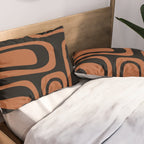 Mid-Century Modern Palm Springs Abstract Rust and Black Pattern  Pillow Sham Gallery Image 2