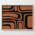 Mid-Century Modern Palm Springs Abstract Rust and Black Pattern  Serving Tray Gallery Image 1