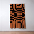 Mid-Century Modern Palm Springs Abstract Rust and Black Pattern  Window Curtain Gallery Image 3