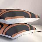 Mid-Century Modern Palm Springs Abstract Rust and Black Pattern  Pillow Sham Gallery Image 3