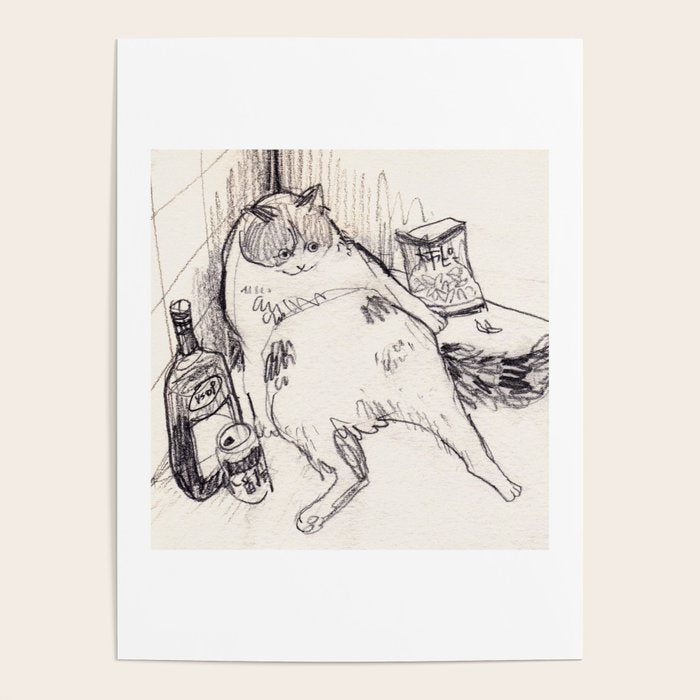 Drunk Cat Poster Gallery Image 1