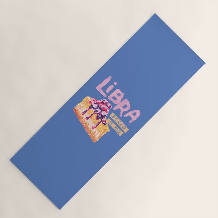 Libra Sign in Warm Blue | Zodiac Series Yoga Mat Gallery Image 1