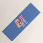 Libra Sign in Warm Blue | Zodiac Series Yoga Mat Gallery Image 1