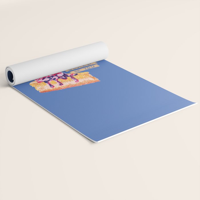 Libra Sign in Warm Blue | Zodiac Series Yoga Mat Gallery Image 2