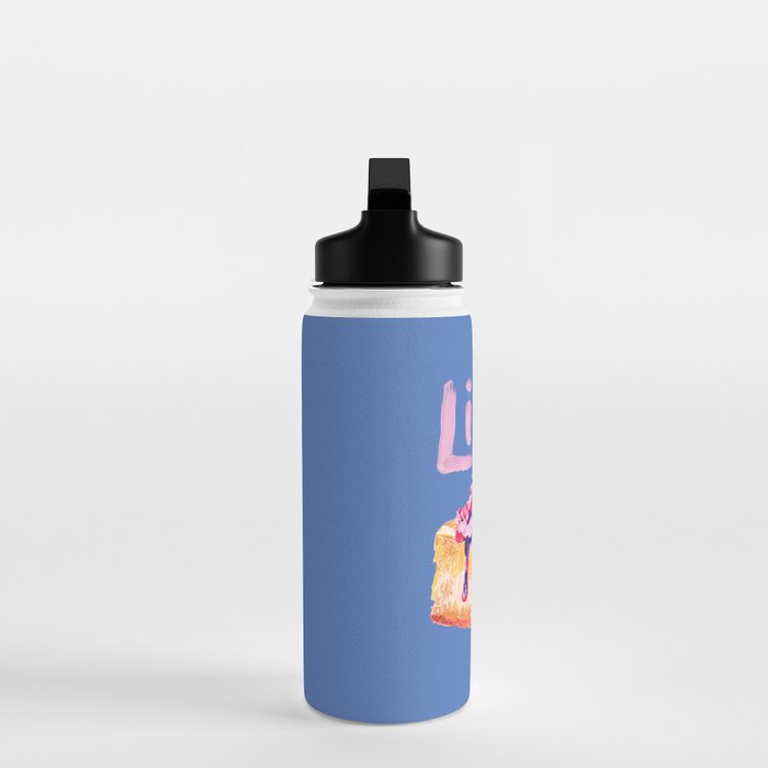 Libra Sign in Warm Blue | Zodiac Series Water Bottle Gallery Image 3