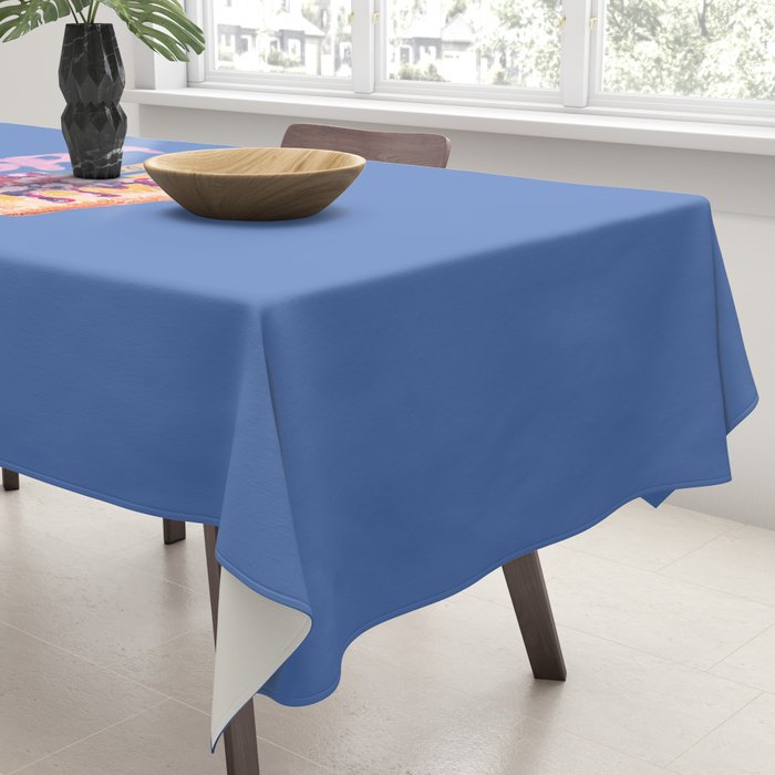 Libra Sign in Warm Blue | Zodiac Series Tablecloth Gallery Image 3