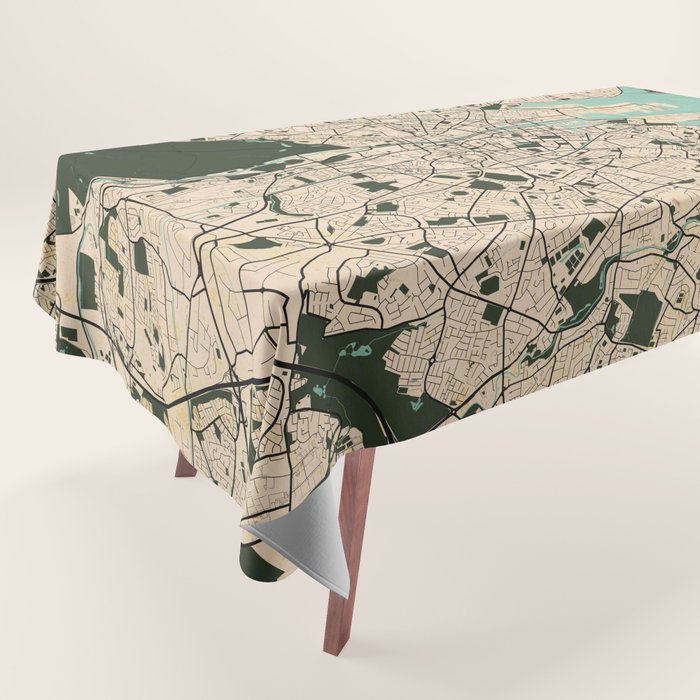 Dublin City Map of Ireland - Vintage Tablecloth Gallery Image 1