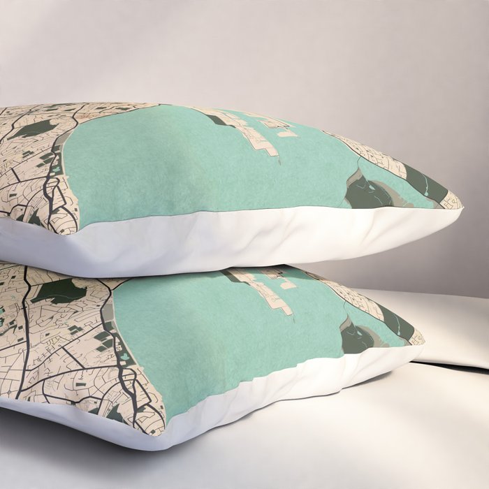 Dublin City Map of Ireland - Vintage Pillow Sham Gallery Image 3