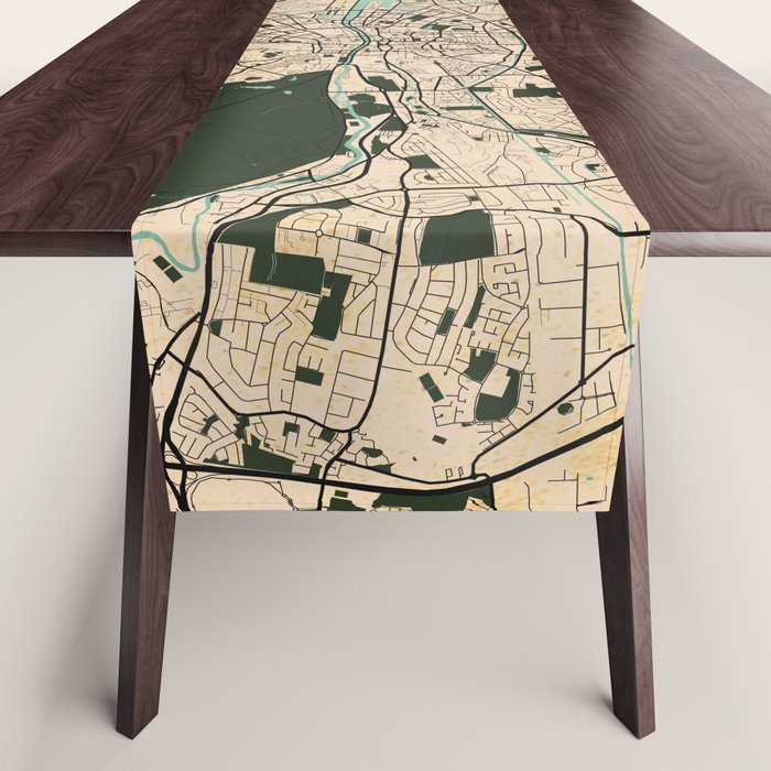 Dublin City Map of Ireland - Vintage Table Runner Gallery Image 1