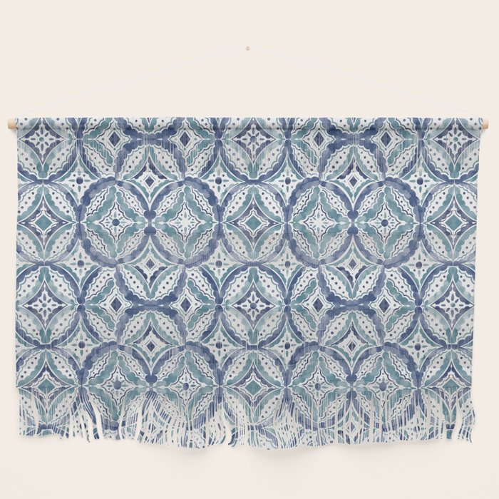 Boho Indigo Damask B Wall Hanging Gallery Image 1