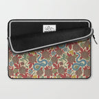 Large-Scale Dahlias, Frogs, Snakes, Praying Mantis in Red and Blue Laptop Sleeve Gallery Image 2