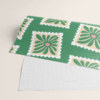 Vintage flower postage stamp pattern Wrapping Paper Gallery Image 2