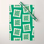 Vintage flower postage stamp pattern Wrapping Paper Gallery Image 1
