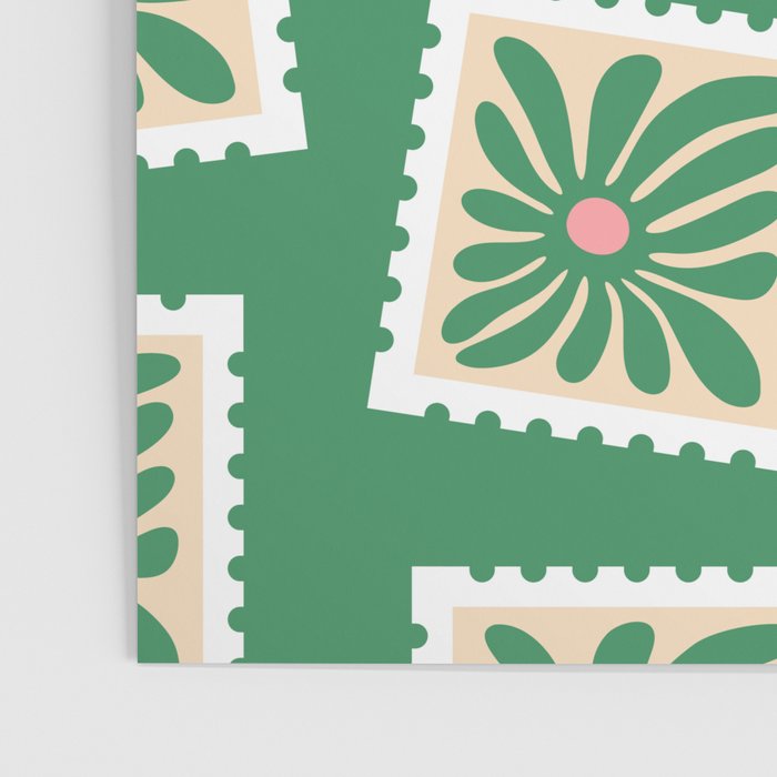 Vintage flower postage stamp pattern Poster Gallery Image 3