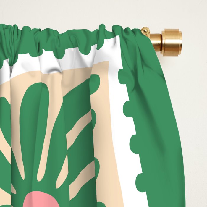 Vintage flower postage stamp pattern Window Curtain Gallery Image 2