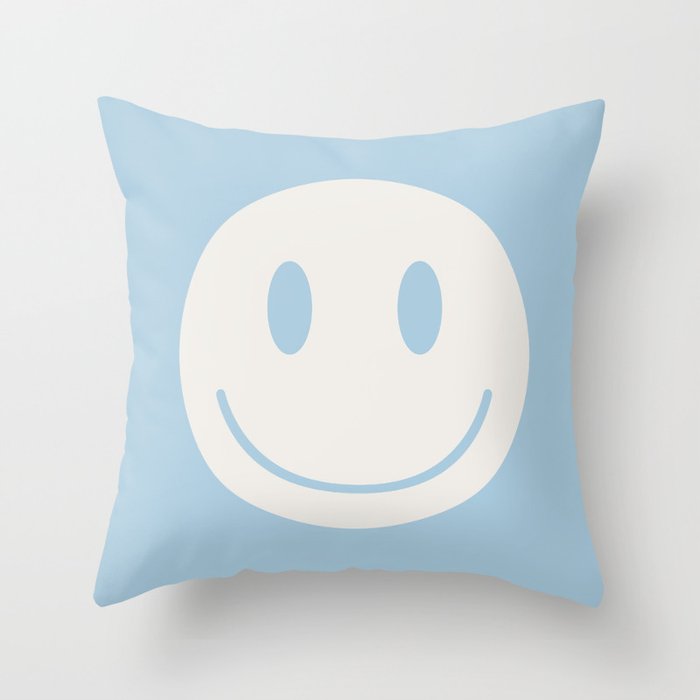 Happy Thoughts Baby Blue Throw Pillow Gallery Image 1