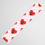 Retro checkered love heart cartoon pattern Table Runner Gallery Image 3