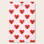 Retro checkered love heart cartoon pattern Cutting Board Gallery Image 1