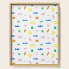 Colorful abstract organic shape art pattern Serving Tray Gallery Image 1