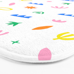 Colorful abstract organic shape art pattern Bath Mat Gallery Image 3