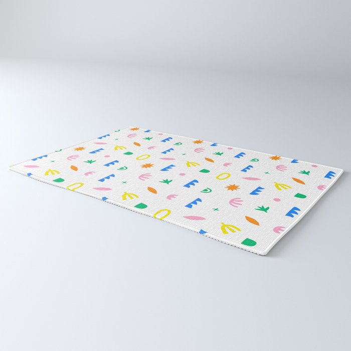 Colorful abstract organic shape art pattern Rug Gallery Image 3