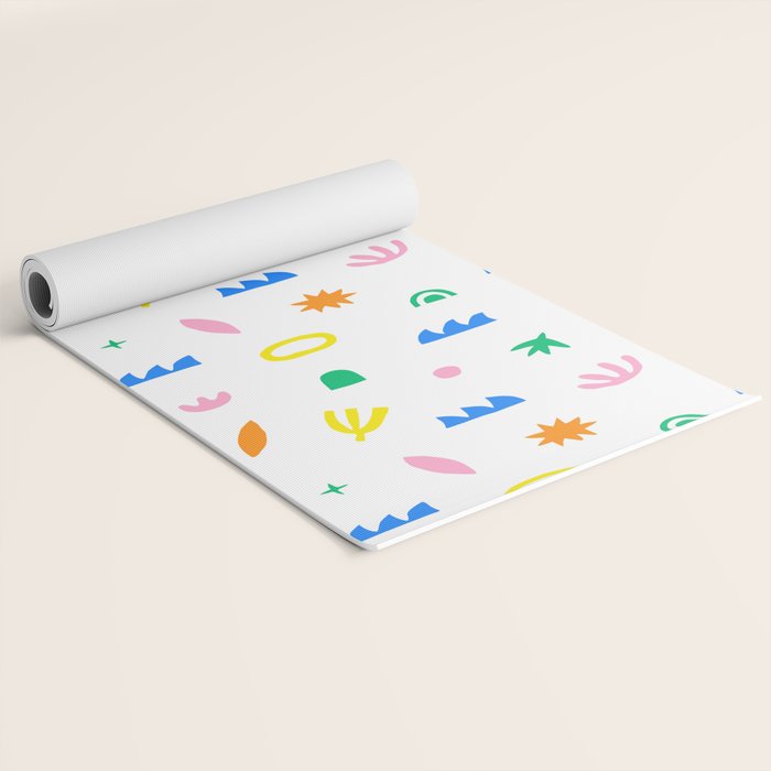 Colorful abstract organic shape art pattern Yoga Mat Gallery Image 2