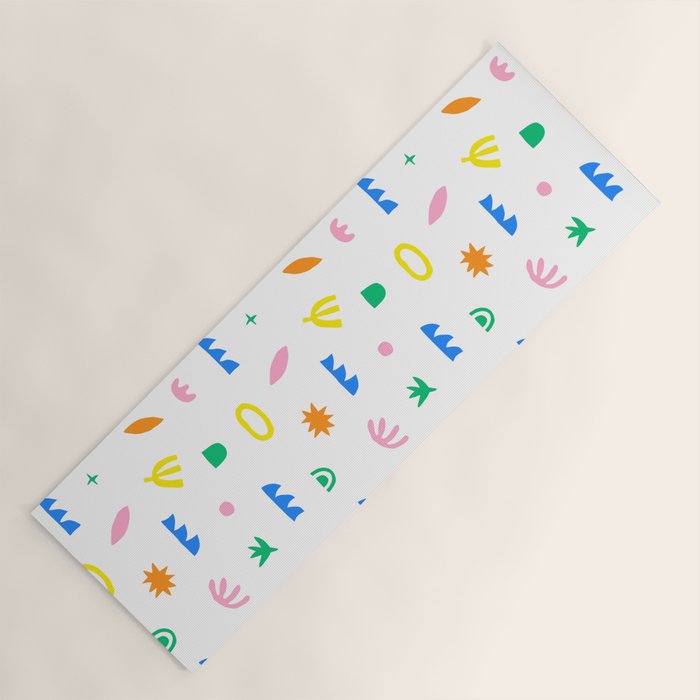 Colorful abstract organic shape art pattern Yoga Mat Gallery Image 1