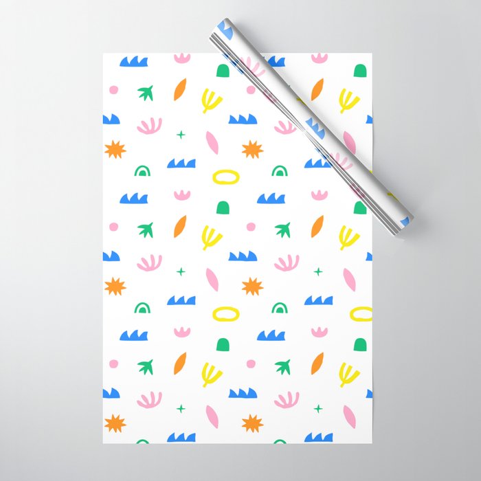 Colorful abstract organic shape art pattern Wrapping Paper Gallery Image 1