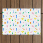 Colorful abstract organic shape art pattern Outdoor Rug Gallery Image 1