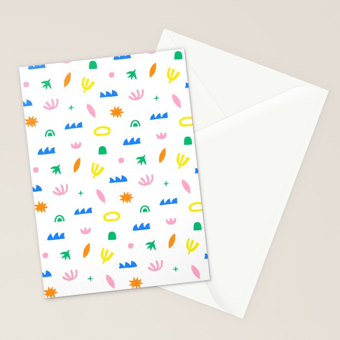 Colorful abstract organic shape art pattern Stationery Card Gallery Image 2