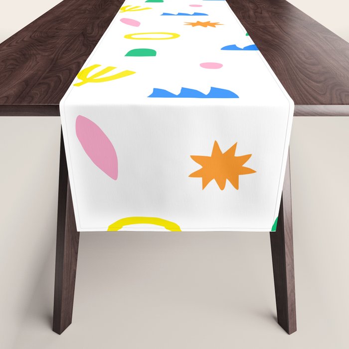 Colorful abstract organic shape art pattern Table Runner Gallery Image 1