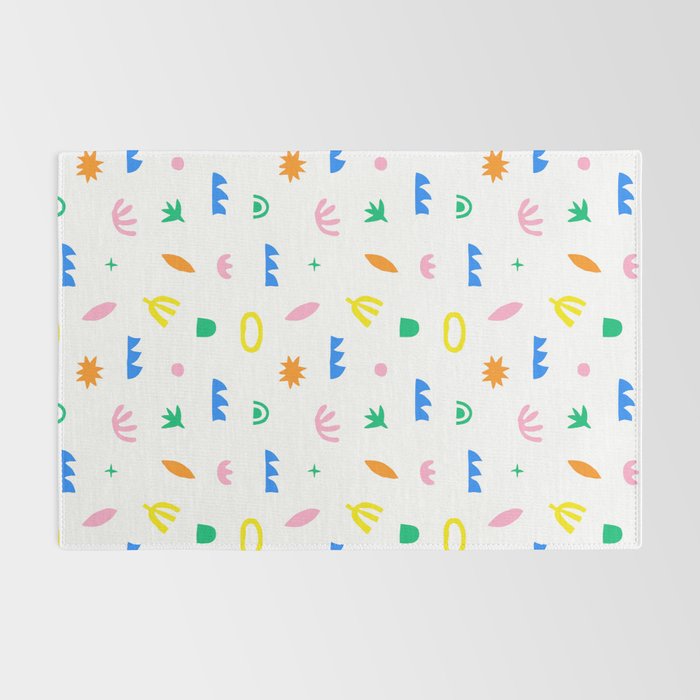 Colorful abstract organic shape art pattern Rug Gallery Image 2