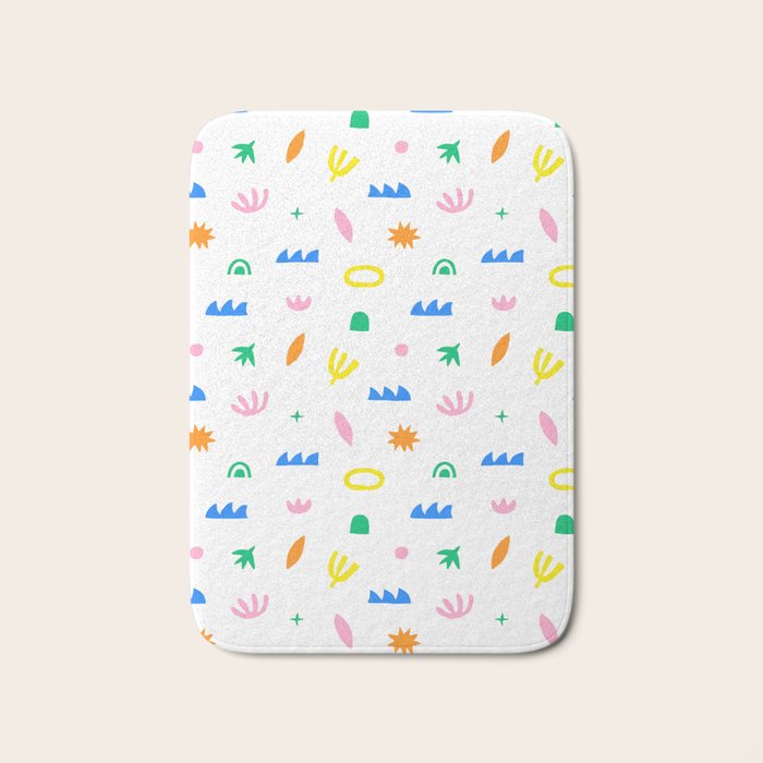 Colorful abstract organic shape art pattern Bath Mat Gallery Image 1