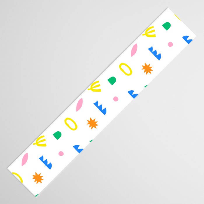 Colorful abstract organic shape art pattern Table Runner Gallery Image 3