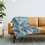 Mermaid Ocean Blue Pattern Throw Blanket Gallery Image 1