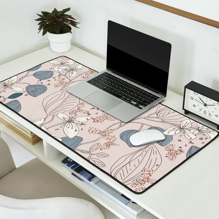 Floral elegance relaxed subtle contrasts Desk Mat Gallery Image 2
