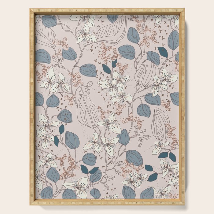 Floral elegance relaxed subtle contrasts Serving Tray Gallery Image 1