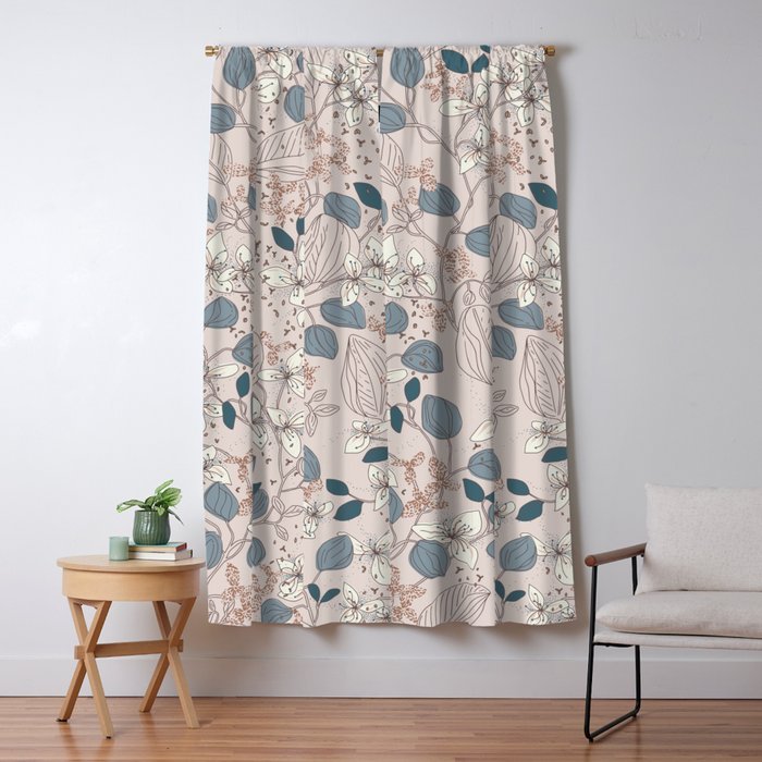 Floral elegance relaxed subtle contrasts Window Curtain Gallery Image 5