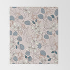 Floral elegance relaxed subtle contrasts Throw Blanket Gallery Image 2