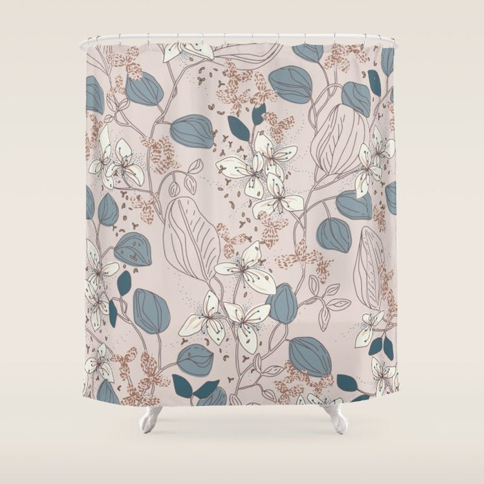 Floral elegance relaxed subtle contrasts Shower Curtain Gallery Image 1