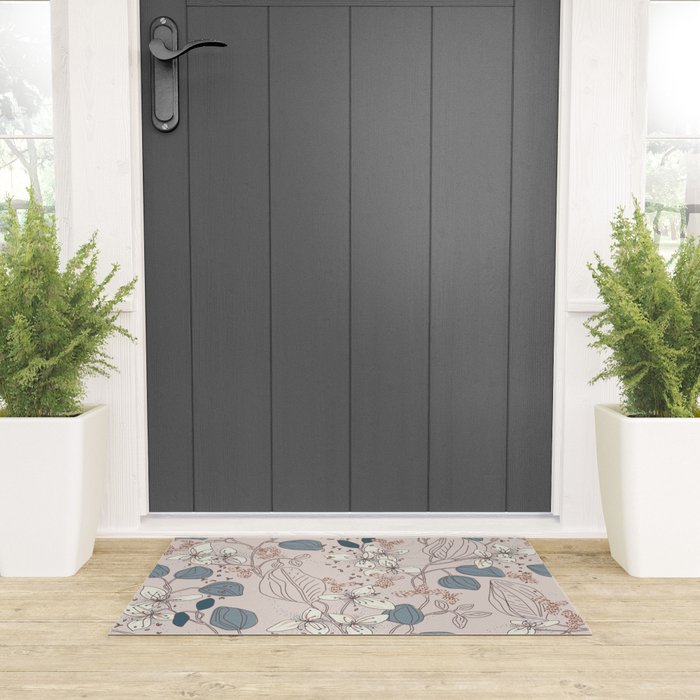 Floral elegance relaxed subtle contrasts Welcome Mat Gallery Image 3