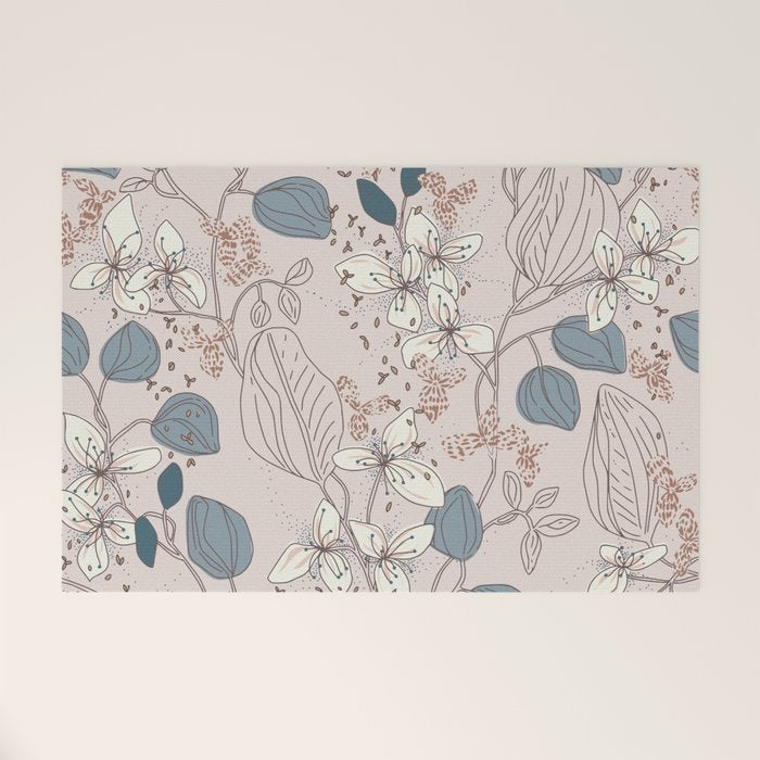 Floral elegance relaxed subtle contrasts Welcome Mat Gallery Image 1