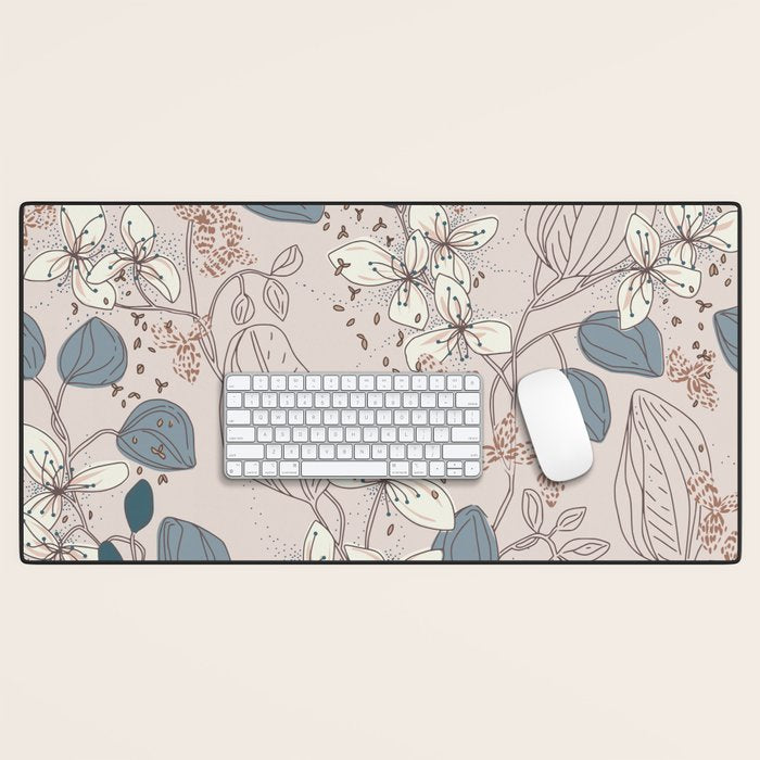 Floral elegance relaxed subtle contrasts Desk Mat Gallery Image 1