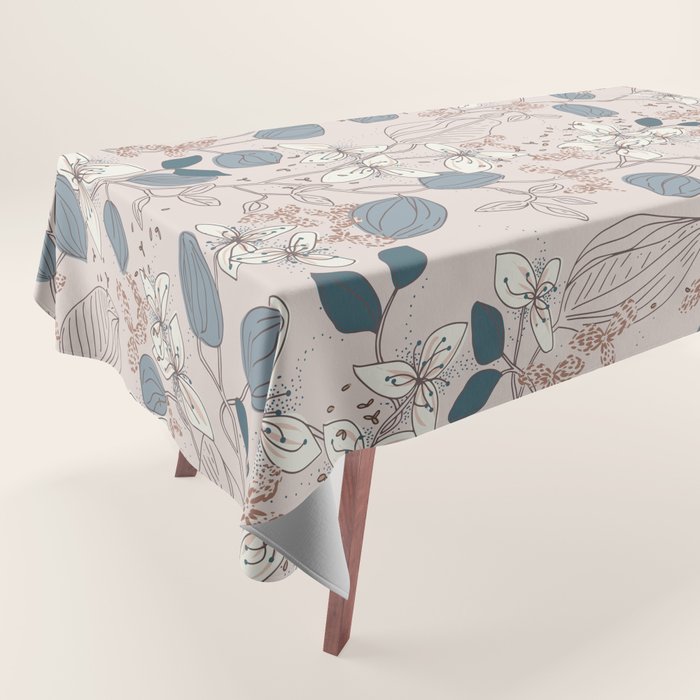 Floral elegance relaxed subtle contrasts Tablecloth Gallery Image 1